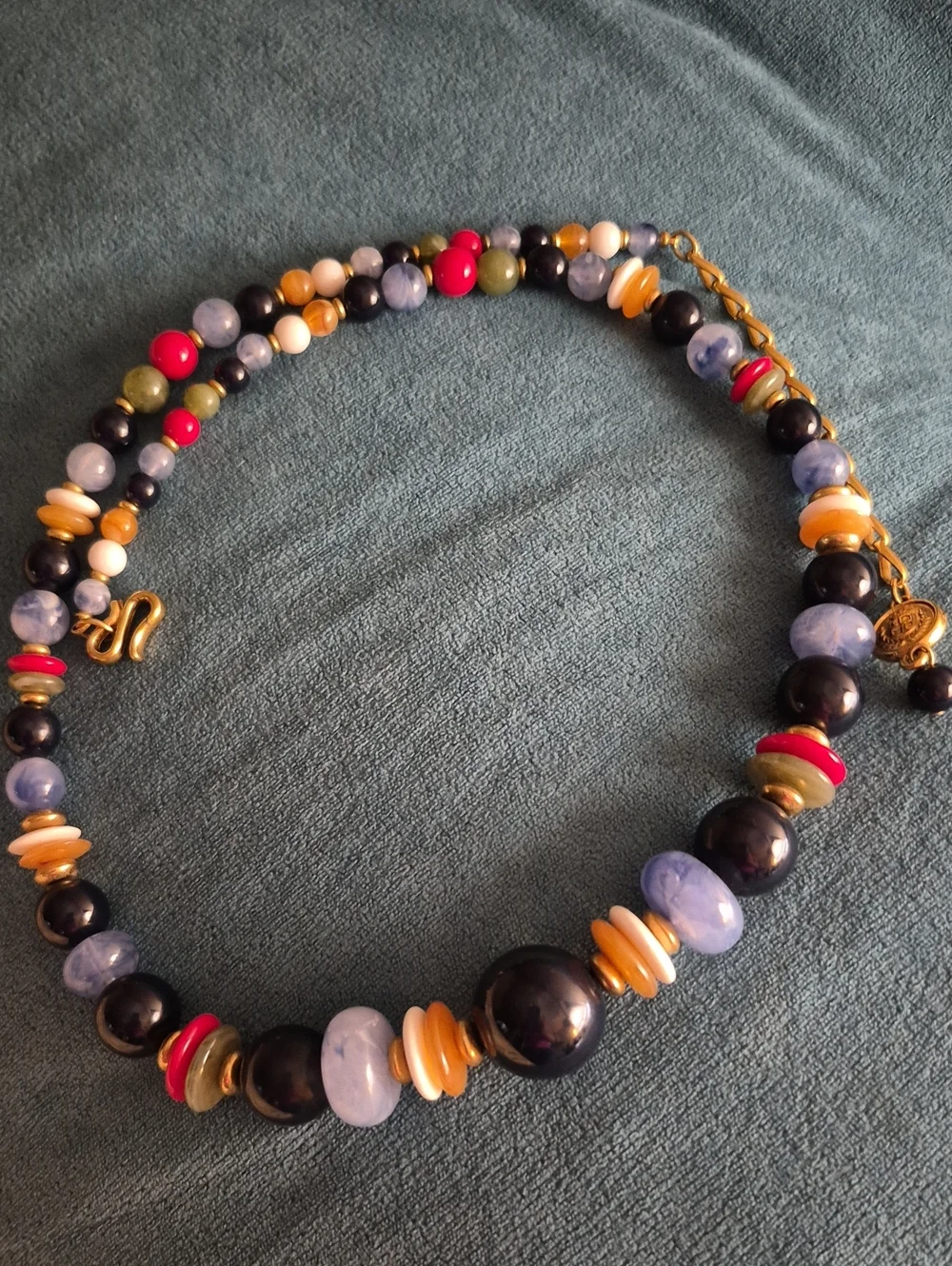 Vintage Liz Claiborne Graduated Beaded Multicolor Blue